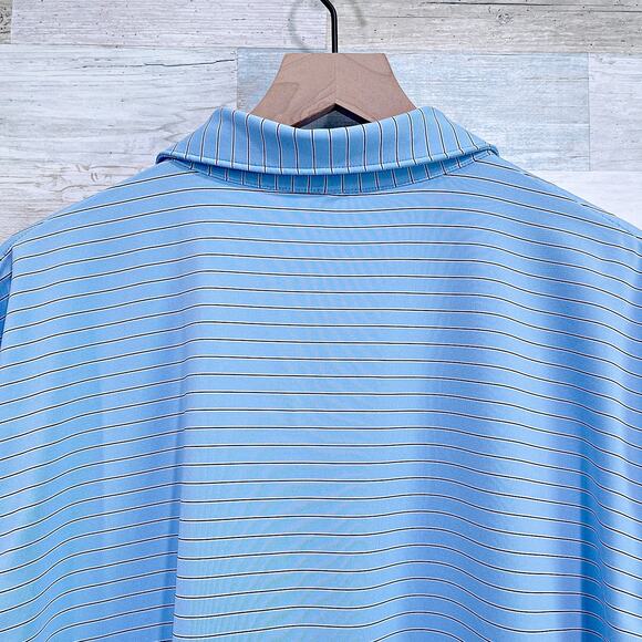 Kiawah Ocean Course Peter Millar Summer Comfort Golf Polo Blue Stripe Mens XL - Picture 5 of 7